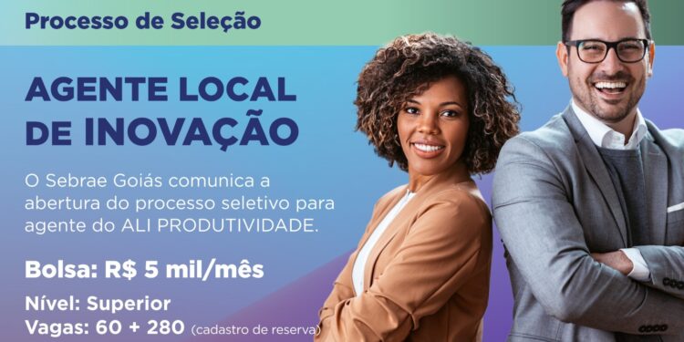 Sebrae Goiás oferta 60 vagas com bolsa de R$ 5 mil; inscrições vão até dia 29/04