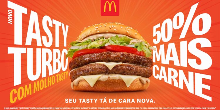Méqui lança Tasty Turbo e Tasty Turbo Queijo com 50% mais carne