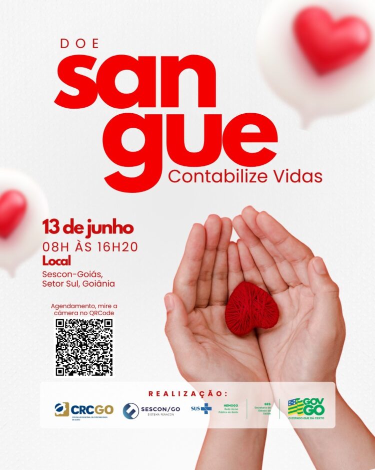 CRCGO e Sescon-Goiás promovem campanha de doação de sangue