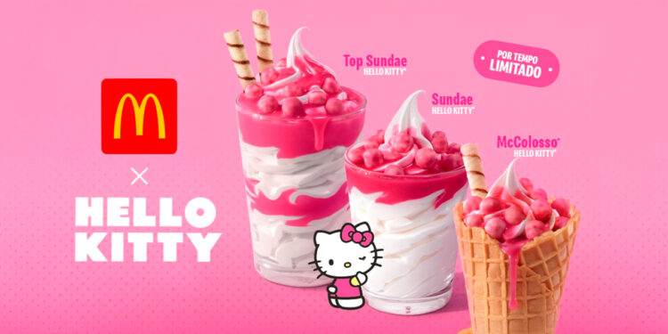 McDonald’s e Hello Kitty: collab traz pelúcias e novas sobremesas