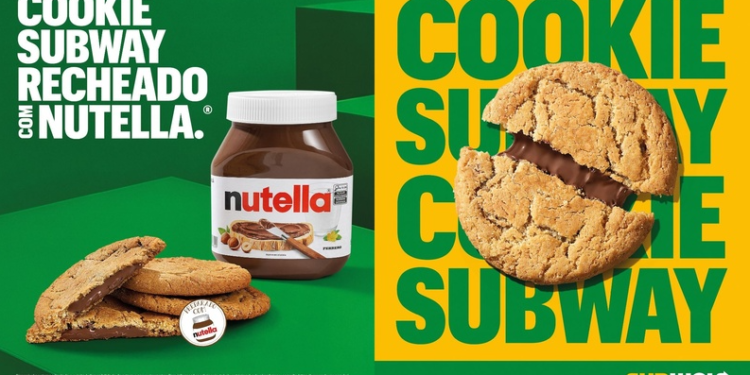 Subway® lança o primeiro cookie oficialmente recheado com Nutella® no Brasil