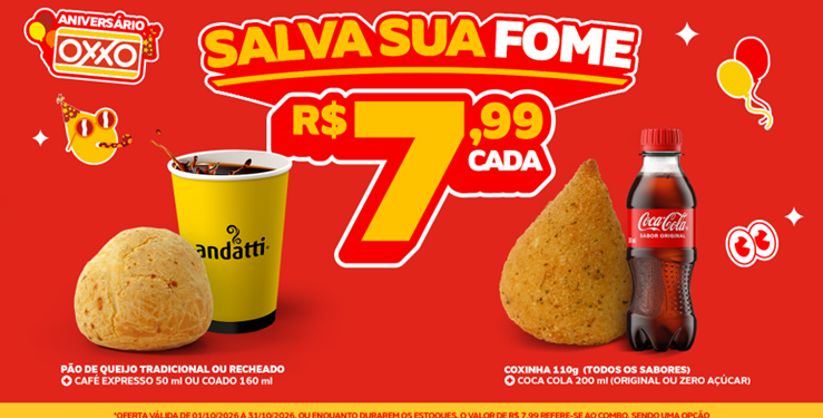 OXXO celebra aniversário com combos promocionais ao longo de outubro